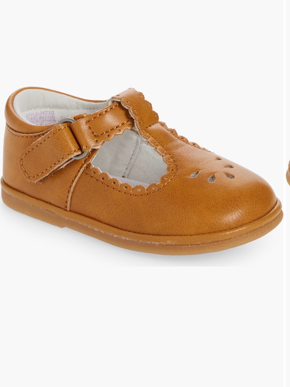 L'Amour Dottie Scalloped T-Strap Shoe